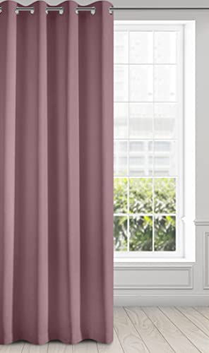 Eurofirany Curtain Purple with Eyelets Plain Matt Smooth Plain Weave 140 g/m2 140 x 250 cm Pack of 1 Modern Minimal Living Room Bedroom