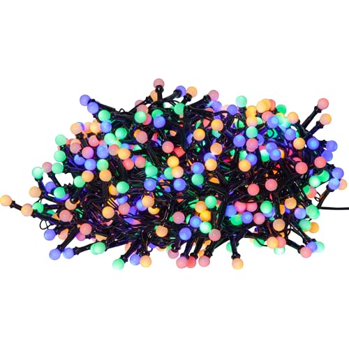 Eglo Outdoor String Lights Berry Mini, Christmas Garden Lighting, LED Chain, Plastic in Black and White IP44, Multicoloured, 1400 cm