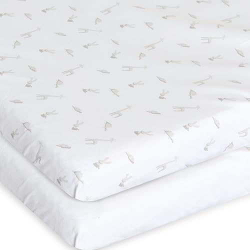Chicco Next2Me Crib Sheets (Pack of 2), 100% Soft Cotton, Original and Official Accessory for Next2Me Co-Sleeping Crib, Cotton and Cloud, 09101127910990