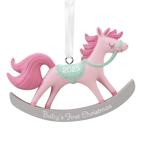 Hallmark Baby Girl's First Christmas Rocking Horse 2025 Christmas Ornament, New Baby Gifts