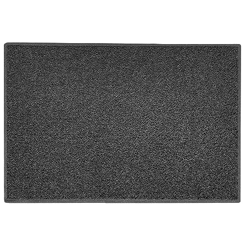 Nicoman Plain Door Mat Dirt Trapper PVC Spaghetti Mat Washable Quick Drying Barrier Doormat-Dark Grey (Watertight Rubber-Back)-X Large (120x80cm)