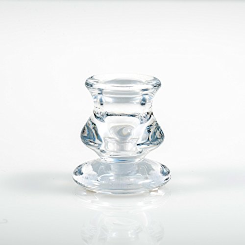 Pajoma Micha 13693 Tapered Candle Holder, Glass, Height 5.5 cm