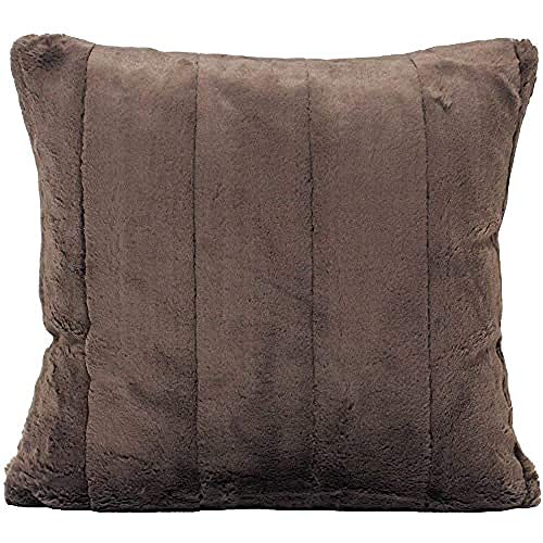 Paoletti Empress Cushion Cover – Soft Faux Fur Velvet Decorative Cushion Case with Concealed Zip for Elegant Home Styling (Taupe - 45x45cm)