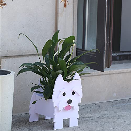 Gochoi Westie Dog Planter Plant Pot, Cute Animal Flower Pots for Outdoor Garden Decoration, Gifts for Dog Lovers Women, Plant Container Holder Office Home Decor Gift Westie