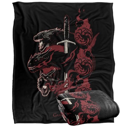 Game Of Thrones Targaryen Dragons Silky Touch Super Soft Throw Blanket 152 X 127 Cm