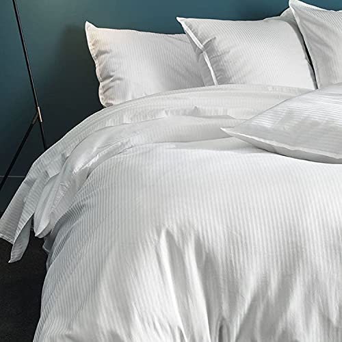 Grand Hotel Plain Cotton Satin Duvet Cover Set, 200 cm x 200 cm, White