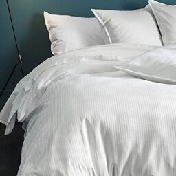 Grand Hotel Plain Cotton Satin Duvet Cover Set, 200 cm x 200 cm, White