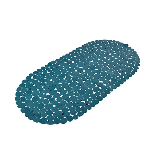 Douceur d'Intérieur Vitamin Bath Mat, 100% PVC, Blue/Emerald, 36 x 69 cm