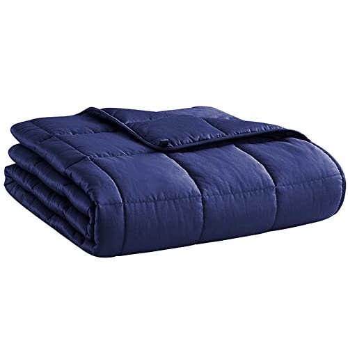 "L'AGRATY Weighted Blanket - 60""x80"" 15lbs Cooling Breathable Heavy Blanket Microfiber Material with Glass Beads Big Blanket for Adult All-Season Summer Fall Winter Soft Thick Comfort Blanket"