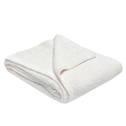 Sleepdown Boucle Chenille Throw Soft Touch Fluffy Fleece Over Sofa Bed Couch Warm Cosy Luxury Blanket Bedspread - Cream - 130cm x 150cm