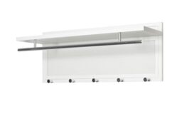 HAKU wardrobe, chrome, white, metal - Dim.: W 75 x D 26 x H 30 cm, Style: Modern