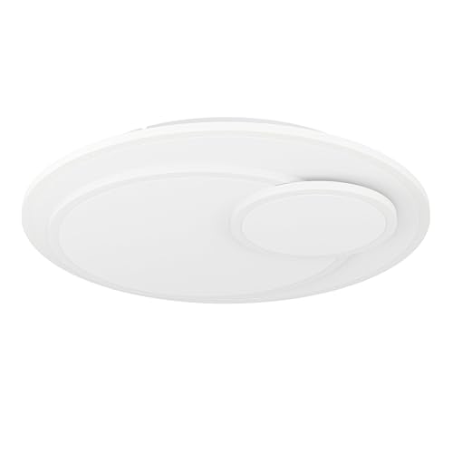 Eglo LED Ceiling lamp Scagno, Round Light Fixture, Hallway and bedroon Lighting, Metal and Acrylic in White, Warm White, Ø 38 cm