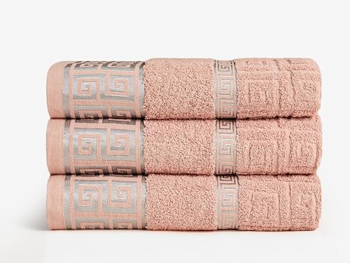 GC GAVENO CAVAILIA Towels Bath Sheets 3-Pack - Bath Sheets Extra Large Super Soft Egyptian Cotton Towels - Hotel Quality Quick Dry & Highly Water Absorbent Towel Set Bath Sheet 90x150 Cm, Pink