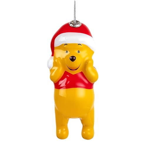 Hallmark Winnie the Pooh & Santa Hat Keepsake Hanging Ornament, Decoupage, Tree Decoration, Disney, Christmas, Yellow