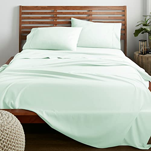 American Home Collection King Size Sheet Set - 16-Inch Deep Pocket - Ultra Soft Microfiber Bed Sheets - Breathable, Wrinkle and Fade Resistant, Easy Care - 4 Piece Set (King, Mint Green)