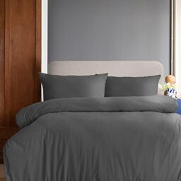 Komfortec Premium Bed Linen 155 x 220 cm with 1 Pillowcase 40 x 80 cm Brushed Microfibre Set - Anthracite