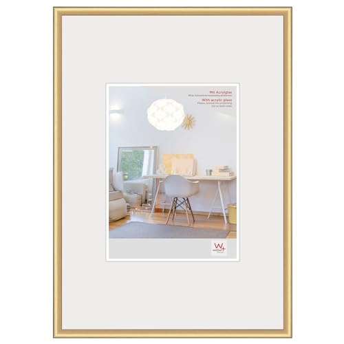 walther Design Picture Frame Silver 59,4 x 84 cm (DIN A1)with Art Glass, New Lifestyle Plastic Frame KVX684S