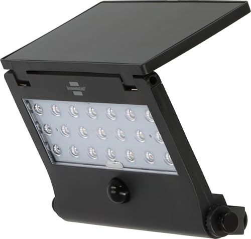 Brennenstuhl Solar LED Wall Light SOL 1000 Pad/LED Security Light for Outdoors with Motion Detector (IP65, 1000lm, 4 Different Light Modes, Twilight Sensor, incl. Rechargeable Battery)