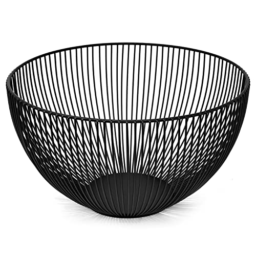 joeji's Large Wire Fruit Bowl & Vegetable Basket 25x25cm Non-Slip ??? Black