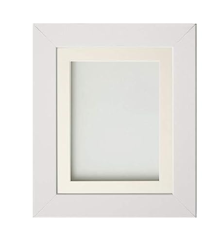 Frame Company Watson White Picture Photo Frame fitted with Perspex, 24x18 inch with Ivory Mount for image size 18x12 inch