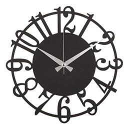 Homemania Clock, Steel, Black, 50 x 0.5 x 50 cm