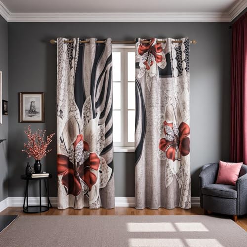 AiMiDian Blackout Curtains 63 inch Long 2 Panels Set,