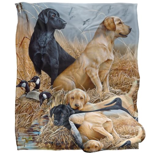 Jg-Jp Labrador Hunting Dogs Silky Touch Super Soft Throw Blanket 152 X 127 cm, White