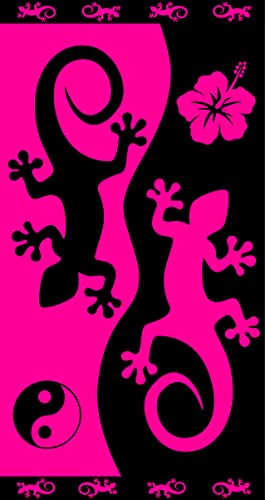 Miracle Home. Salamandra-Yin and Yang 100% Egyptian Cotton Towel, 90 x 165, Pink, 12039