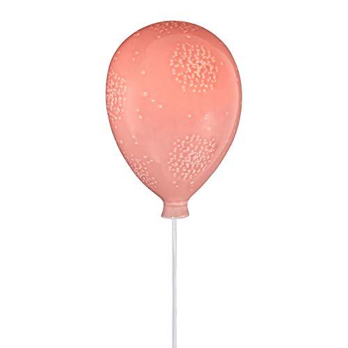 Kids Balloon Night Light, Glossy Pink Ceramic, Wall Mounted