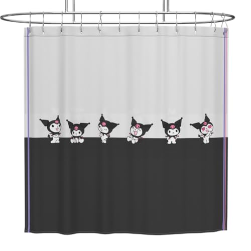 Franco Collectibles Sanrio Kuromi Bath Microfiber Shower Curtain, 72x72, (Officially Licensed Product)