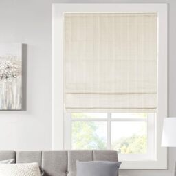Madison Park Crazy Wireless Shutters Single Panel Fabric for Blackout Privacy Energy Efficient Thermal Insulated Roller Shades for Bedroom Living Room 74x163cm, Ivory