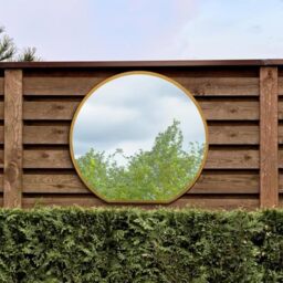 "The Circulus - Gold Framed Flat Bottom Circular Garden Wall Mirror - Perfect for the Mantle! 41"" X 39"" (105CM X 100CM)"