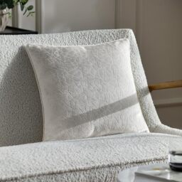 furn. Hoem Malans Cut Velvet Piped Cushion Cover – Luxury Velvet Textured Design Soft Plain Reverse (Milk – 45 x 45 cm)