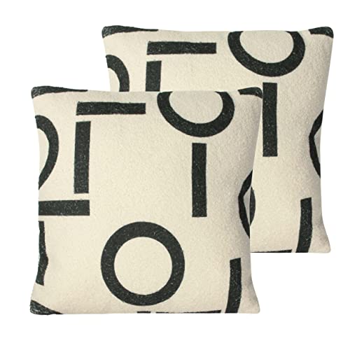 furn. Shearling Circa Feather Filled Cushions Twin Pack,Black,43 x 43cm