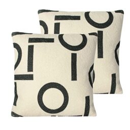 furn. Shearling Circa Feather Filled Cushions Twin Pack,Black,43 x 43cm