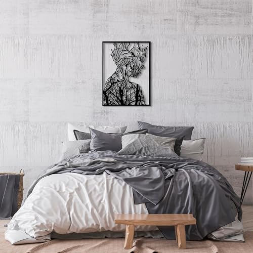 Stylish Black Decorative Metal Wall Accessory, 52 x 70 cm, 100% Metal (1.5 mm Thick), Perfect for Modern Home Decor & Unique Wall Art