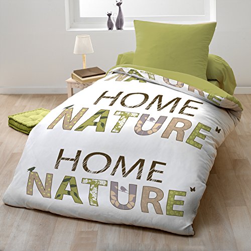Home Passion 54113 Linen Duvet Cover 140 x 200 cm Home Nature Microfibre Multi-Coloured Pack of 2