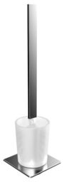 Emco Art 161500102 Toilet Brush Set, Satin Glass/Chrome, Toilet Brush with Brush Holder, Wall Mounted