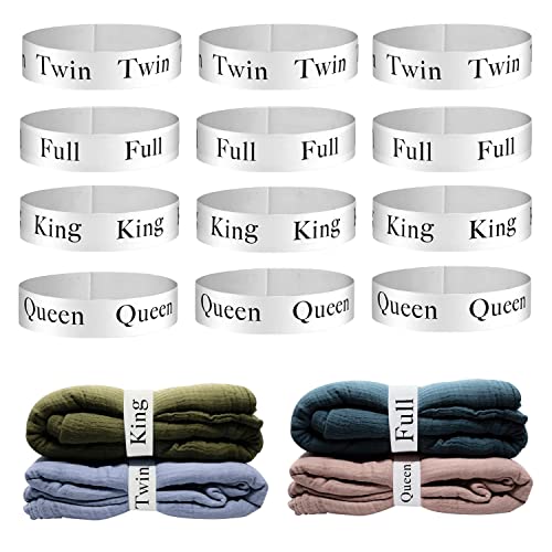 ZJCAHXJ 12pcs Bed Sheet Organizers and Storage Bands for Closet Organization Linen Labels King Twin Full Queen Bedding Bands Elastic Sheet Straps
