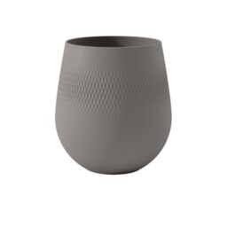 Villeroy & Boch - Manufacture Collier Taupe, Large vase Carré, 23 cm, Premium Porcelain, Taupe