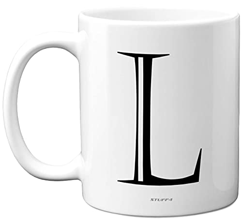 Stuff4 Personalised Alphabet Initial Mug - Letter L Mug, Gifts for Him Her, Fathers Day, Mothers Day, Birthday Gift, 11oz Ceramic Dishwasher Safe Anniversary, Valentines, Christmas, Retirement