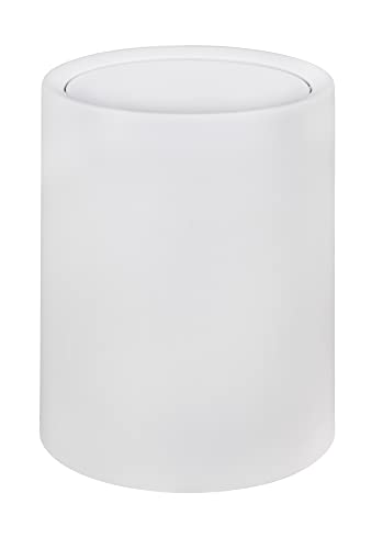 WENKO Atri swing top cosmetic bin, 6 litre waste bin with lid made plastic with inner bucket, cover to put over makes bin liner invisible, (W/D x H): Ø 21 x 25.5 cm, black