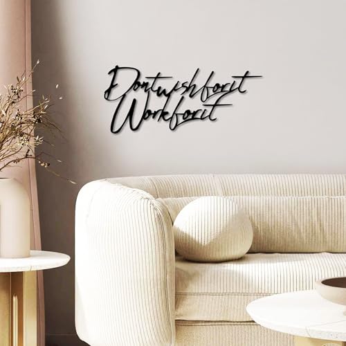 Stylish Black Decorative Metal Wall Accessory, 55 x 23 cm, 100% Metal, 1.5 mm Thickness, Lightweight & Modern Design for Home Decor