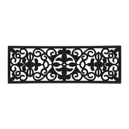 Relaxdays Rubber Step Mat, Rectangular, Indoor & Outdoor Doormat, Shoe Scrapper, 75 x 25 cm, Ornaments, Anti-Slip, Black