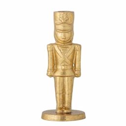 Bloomingville Vernon Candle Holder in the Shape of a Nutcracker in Gold Metal Height 18 cm Diameter 7 cm