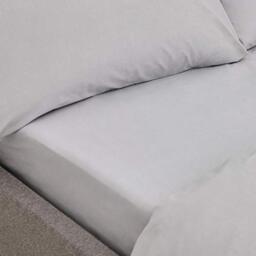 Bianca 200 Thread Count Organic Cotton Double Fitted Sheet Silver