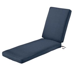Classic Accessories Montlake FadeSafe Water-Resistant 72 x 21 x 3 Inch Outdoor Chaise Lounge Cushion, Patio Furniture Cushion, Heather Indigo Blue, Chaise Lounge Cushions Outdoor, Lounge Chair Cushion