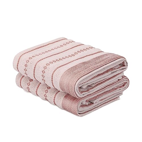 WELL HOME MOBILIARIO & DECORACIÓN Hand Towel Set (2 Piece) Pink and Brown