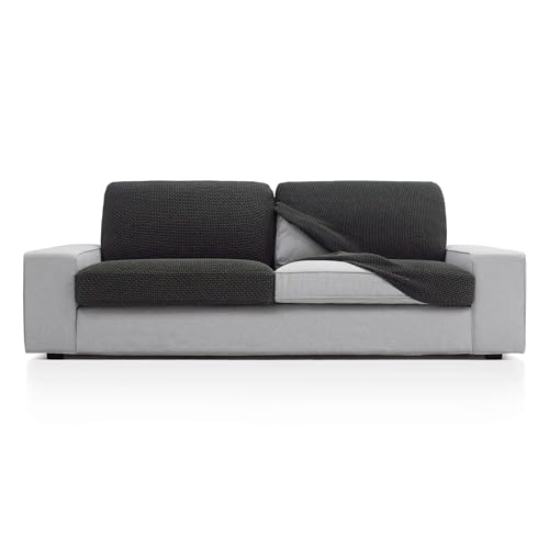 FAVERTI?? Super Elastic Sofa Cushion Cover with Measures Between 50-85 cm by 45-70 cm and 10-20 cm High - Model NOVELE - Seat or Back Cover for Armchair or Sofa Dark Grey