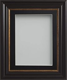 Frame Company Emson Black Picture Photo Frame with Black Mount - A4 for pic size 9x6 *Choice of Sizes* Fitted with Real Glass
